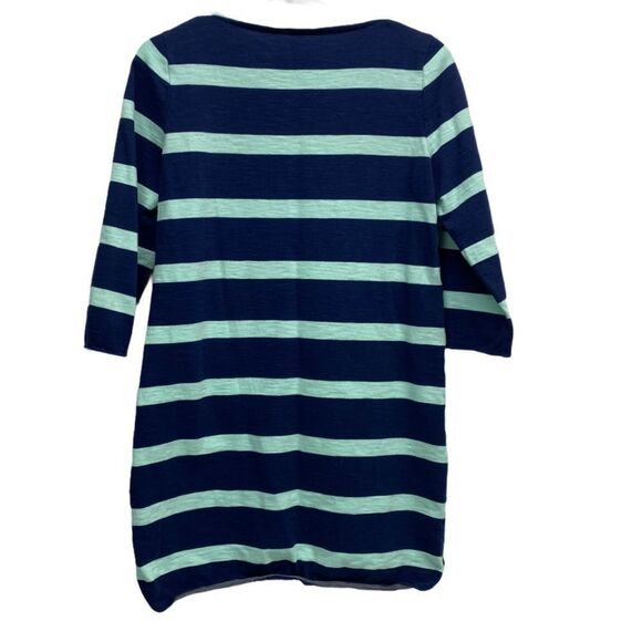 J. Crew Navy & Light Teal Shirttail Dress size Small - Picture 3 of 8